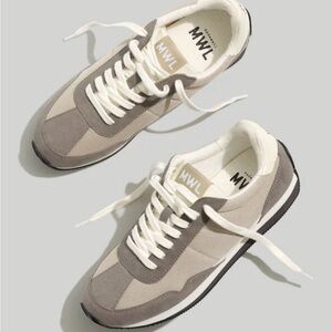 Madewell Gray and White Sneakers Nubuck and Mesh. Women’s size 8.5